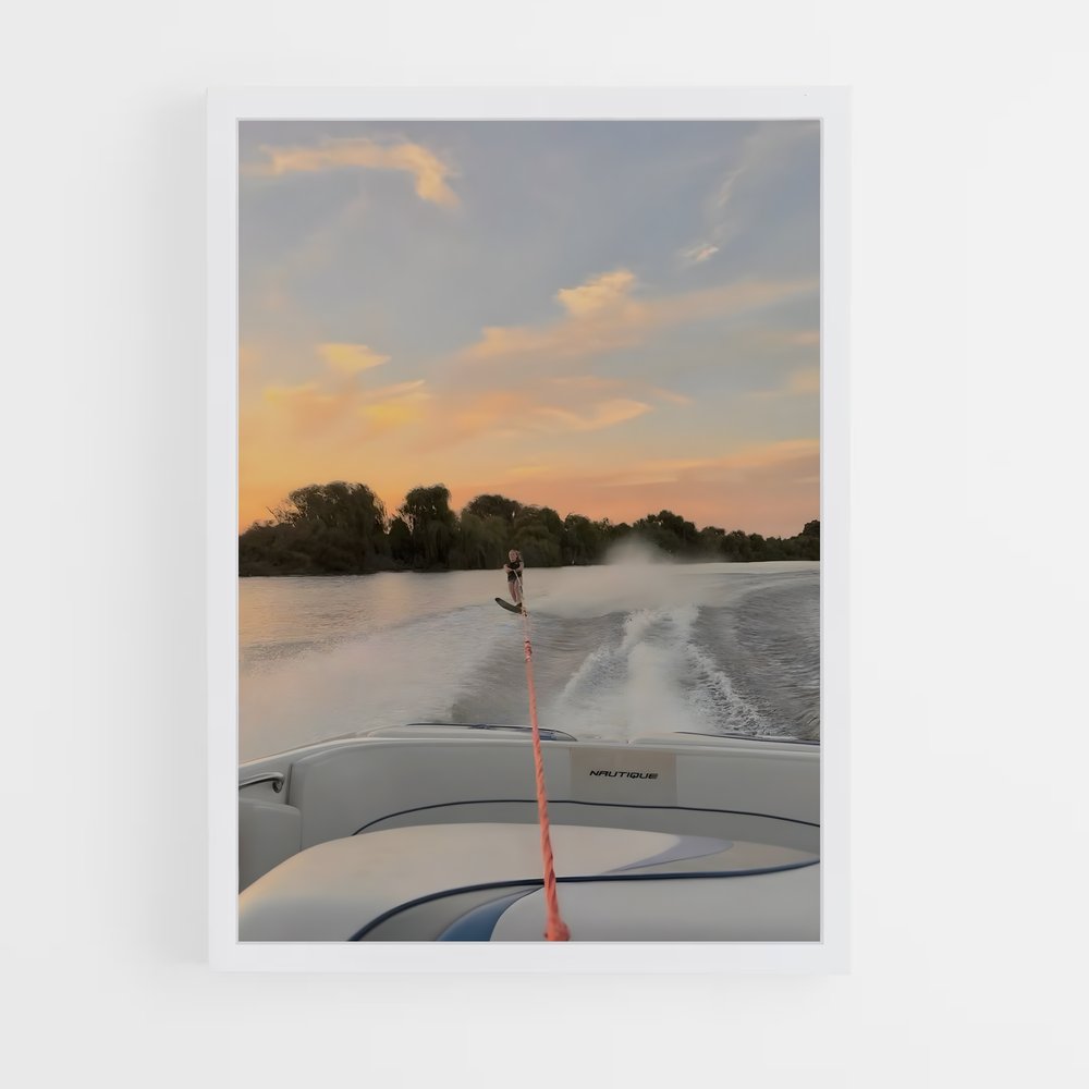 Poster Reflets d'Aube – affiche Ski nautique (vue 3)
